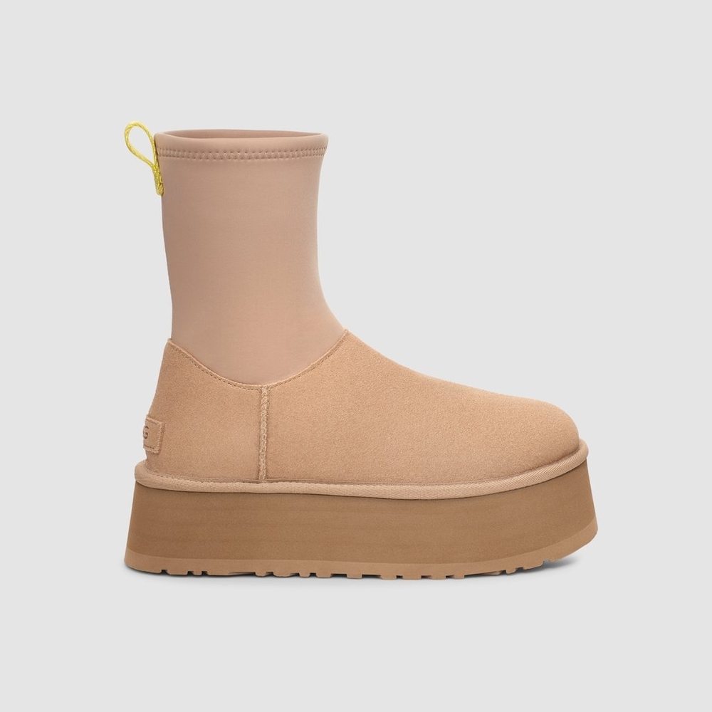 UGG Classic Dipper Platform Suede Boots Sand Women's 8 - Picture 1 of 9